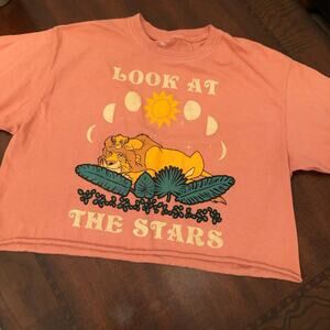 Disney Lion King "Look at the Stars" Cropped Tshirt‎ Size M